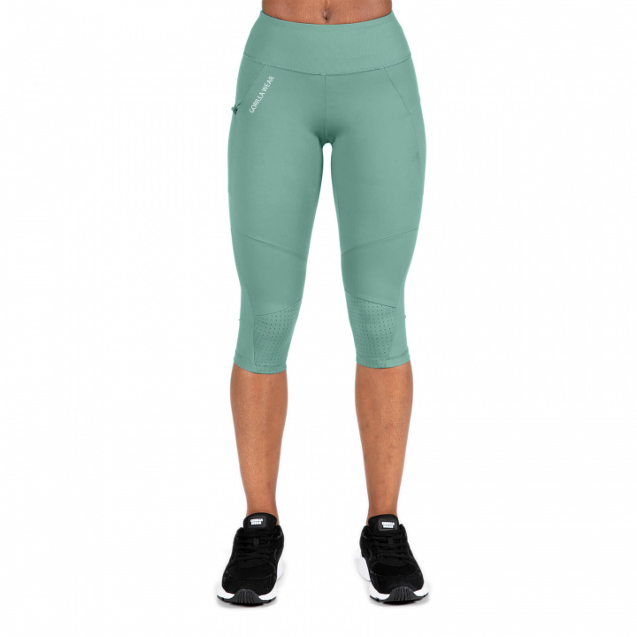 Kolla in Monroe Cropped Leggings, army green, Gorilla Wear hos SportGymButiken.s