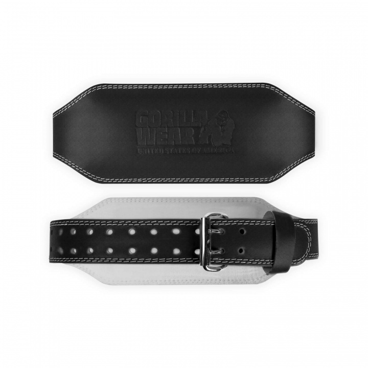 Kolla in 6 Inch Padded Leather Belt, black/black, Gorilla Wear hos SportGymButik