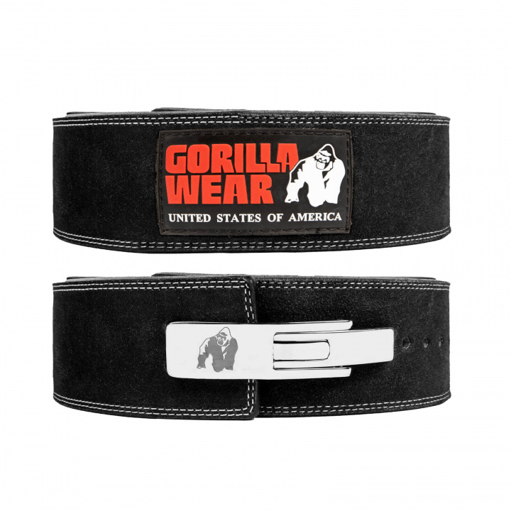 Kolla in 4 Inch Powerlifting Lever Belt, black, Gorilla Wear hos SportGymButiken