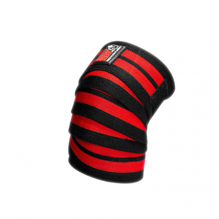 Kolla in Knee Wraps, black/red, 2.5 m, Gorilla Wear hos SportGymButiken.se