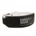 4 Inch Padded Leather Belt, black, Gorilla Wear