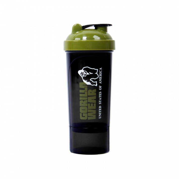 Kolla in Shaker Compact 500 ml, black/army green, Gorilla Wear hos SportGymButik