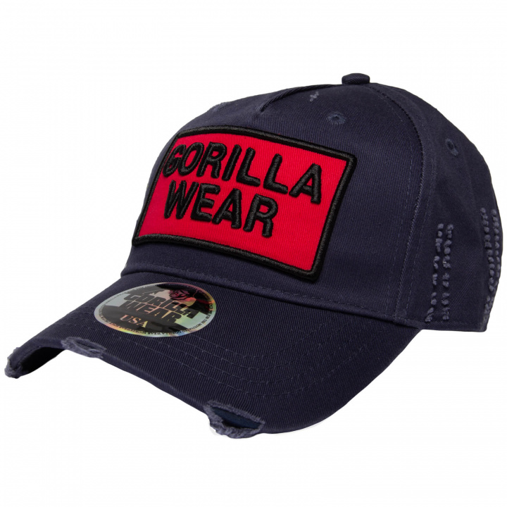 Kolla in Harrison Cap, navy blue/red, Gorilla Wear hos SportGymButiken.se