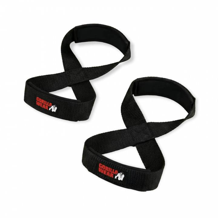Kolla Figure 8 Lifting Straps, black, Gorilla Wear hos SportGymButiken.se