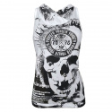 Indian Skull Hood Tank, white, Yakuza