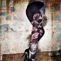 Deadly Rose Tights, black, Yakuza