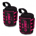 Strongman Wrist Wraps, 50 cm, black/pink