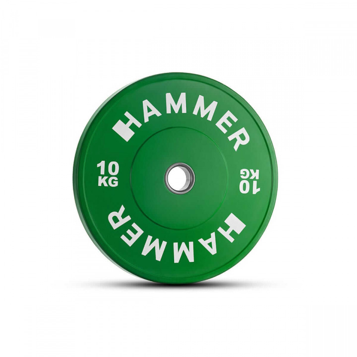 Bumper Viktskiva, 1 x 10 kg, Hammer i gruppen Styrka / Viktskivor, stänger & lås / Viktskivor 50 mm hos Sportgymbutiken.se (HM-17052)