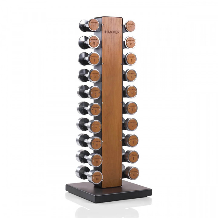 Dumbbell Tower set Exclusive, 10 par: 1-10 kg, Hammer i gruppen Styrka / Hantlar & Kettlebells / Paket hos Sportgymbutiken.se (HM-17344)