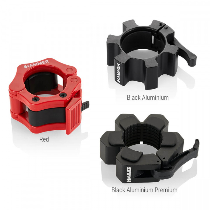 Olympiska snabblås, röd, Hammer i gruppen Styrka / Viktskivor, stänger & lås / Lås, 50 mm hos Sportgymbutiken.se (HM-17614)