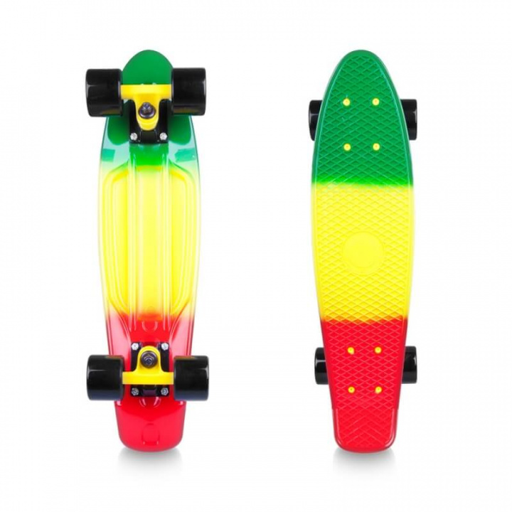 Kolla in Pennyboard Sunbow 22, green/yellow/red, Worker hos SportGymButiken.se