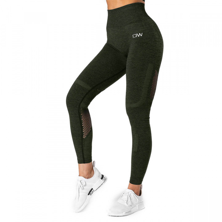 Kolla in Queen Mesh Tights, green melange, ICANIWILL hos SportGymButiken.se