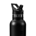 Stainless Steel Water Bottle 600ml, black, ICANIWILL