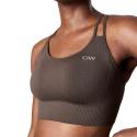 Ribbed Define Seamless Sports Bra, dark sand, ICANIWILL