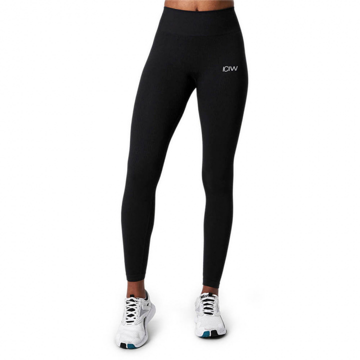 Kolla in Ribbed Define Seamless Tights, black, ICANIWILL hos SportGymButiken.se