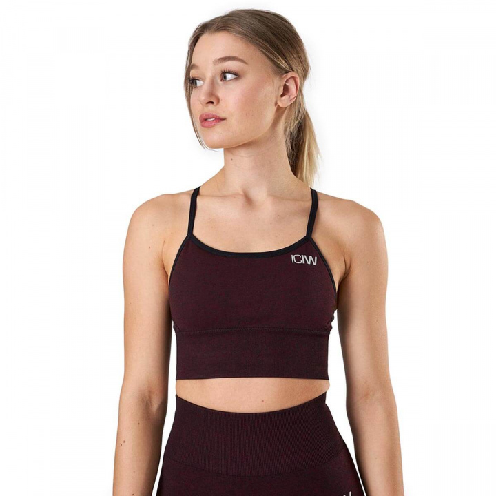 Kolla in Queen Mesh Sports Bra, burgundy melange, ICANIWILL hos SportGymButiken.