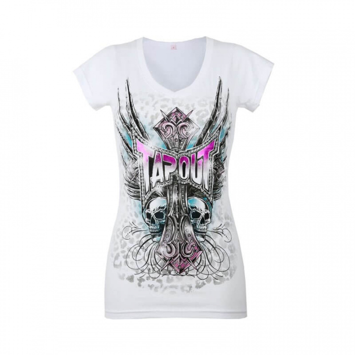 Kolla in Spiked Tee, V-Neck, white, Tapout hos SportGymButiken.se