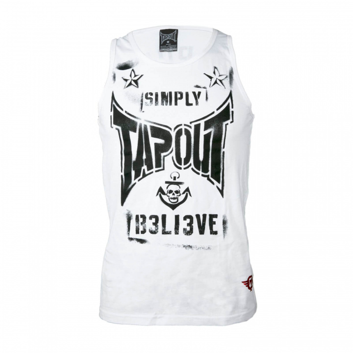 Kolla in Combat Stencil Tank, white, Tapout hos SportGymButiken.se