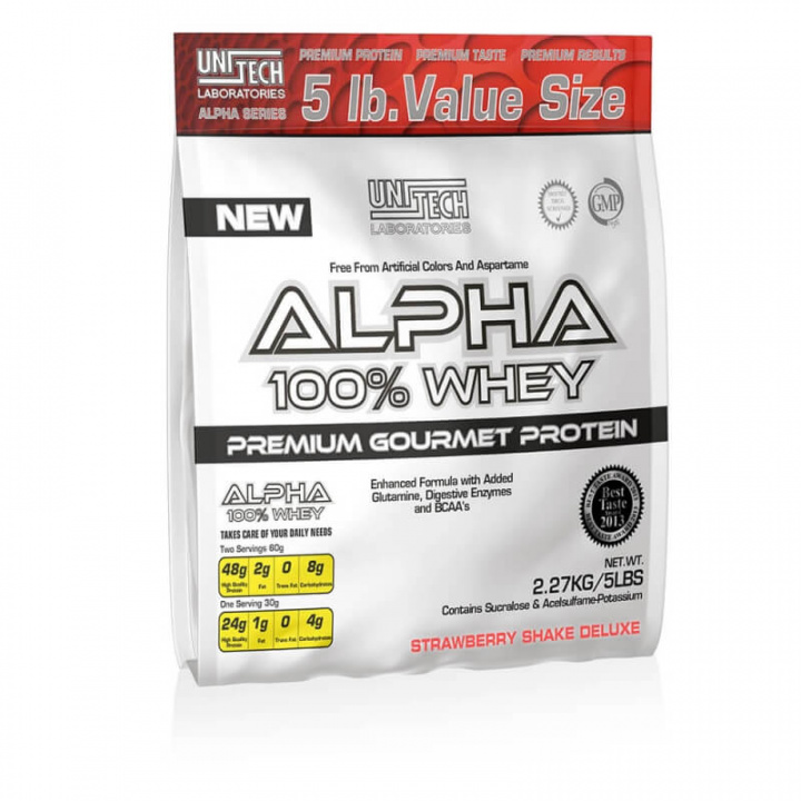 Kolla in Alpha 100% Whey, 2,27 kg, Unitech hos SportGymButiken.se