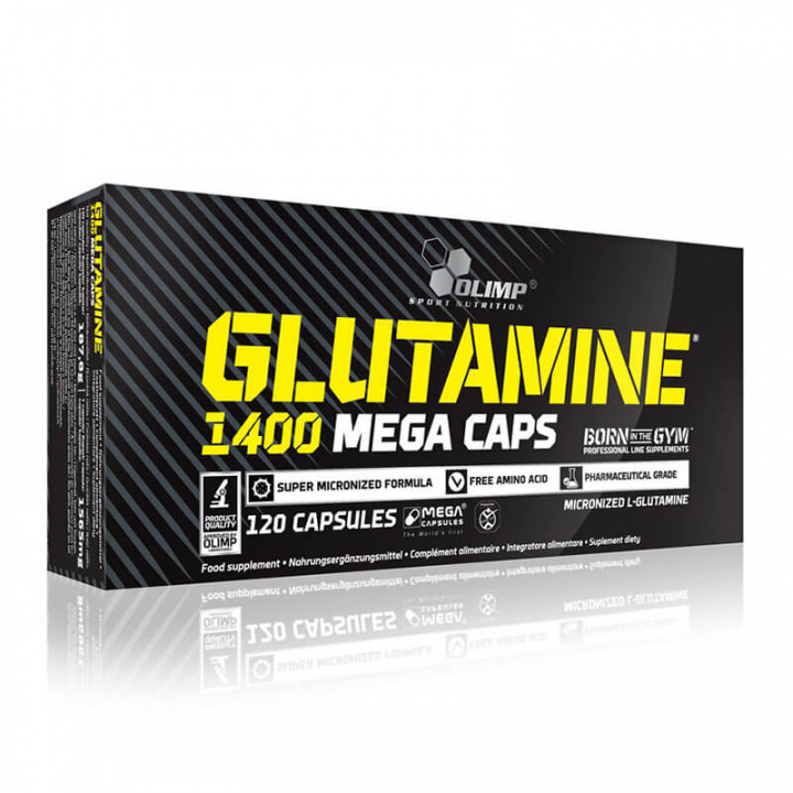 Kolla in Glutamin Mega Caps 1400, 120 kapslar, Olimp hos SportGymButiken.se