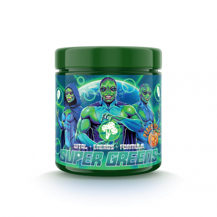 Super Greens, 250 g, Peach Ice Tea i gruppen Kosttillskott / Vitaminer & Mineraler hos Sportgymbutiken.se (OL-108260)