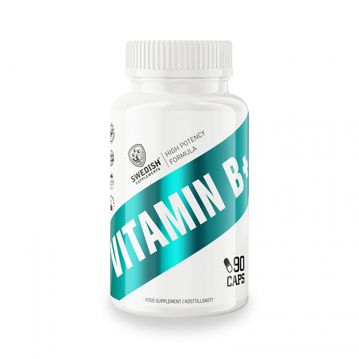 Kolla Vitamin B+, 90 kapslar, Swedish Supplements hos SportGymButiken.se