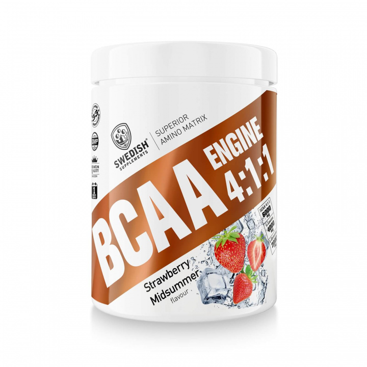 Kolla in BCAA Engine 4.1.1, 400 g, Strawberry Midsummer hos SportGymButiken.se