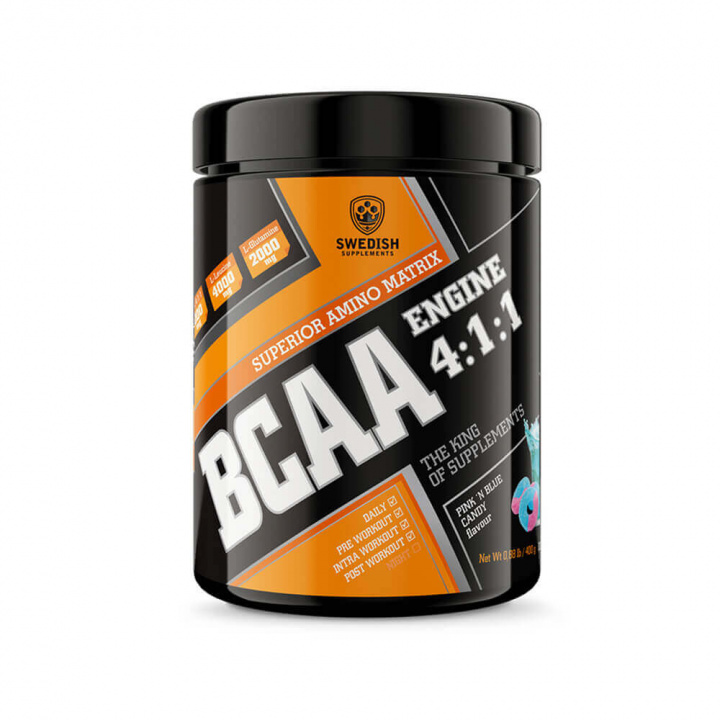 Kolla in BCAA Engine 4:1:1, 400 g, Pink 'N' Blue Candy hos SportGymButiken.se