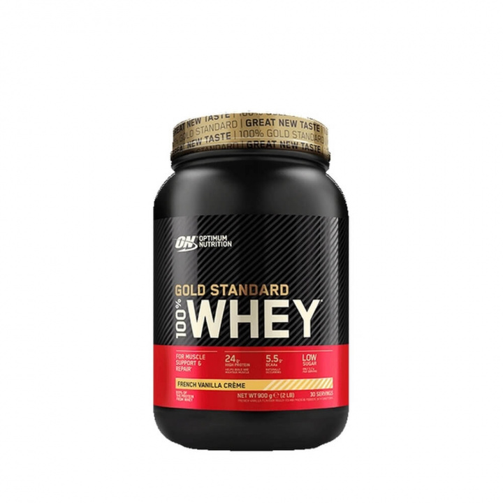 Kolla in 100% Whey Gold Standard, 908 g, french vanilla hos SportGymButiken.se