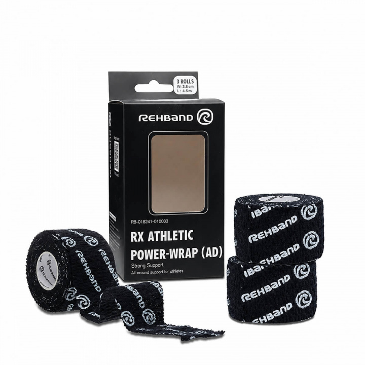 RX Athletic Power Wrap, Black, 38 mm x 4.5 m i gruppen Kampsport / Skydd / Lindor & Tejp hos Sportgymbutiken.se (OT-RX20118-999)