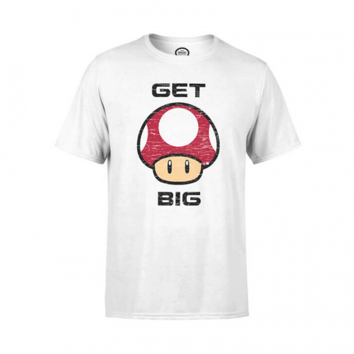 Kolla in Get Big Mushroom T-Shirt, white, Nintendo hos SportGymButiken.se