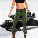 Bomber Compression Leggings, green/gray, Anarchy