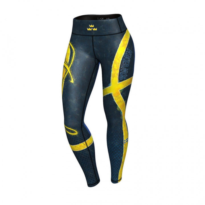 Kolla in Svea Leggings, blue/yellow, Anarchy hos SportGymButiken.se