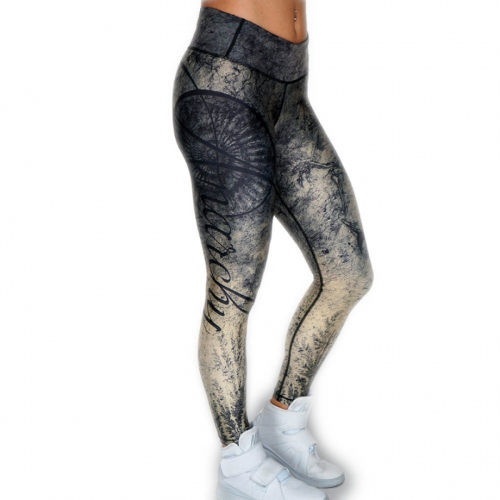 Kolla in Sandstone Leggings, beige/black, Anarchy Apparel hos SportGymButiken.se