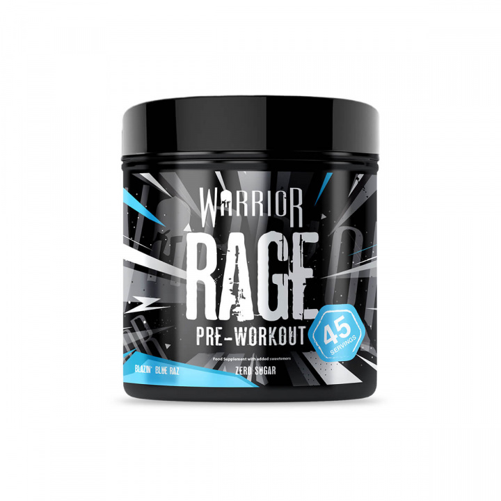 Warrior, Rage PWO Blue Raspberry, 392g i gruppen Kosttillskott / Prestationshöjare & PWO hos Sportgymbutiken.se (WR-G678-BR)